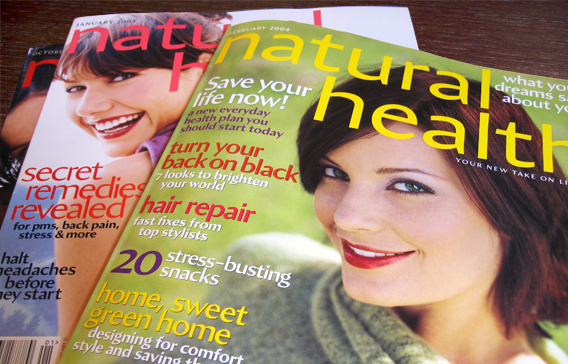 Photo of Cyrus Highsmith’s Amira in use on the cover of Natural Health magazine.
