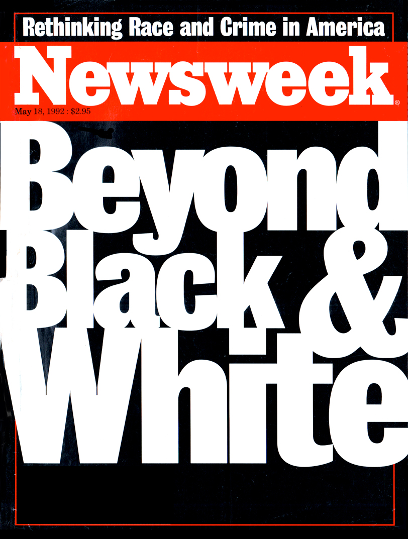 Photograph of a cover of Newsweek magazine, set in very tightly leaded Bureau Grot.